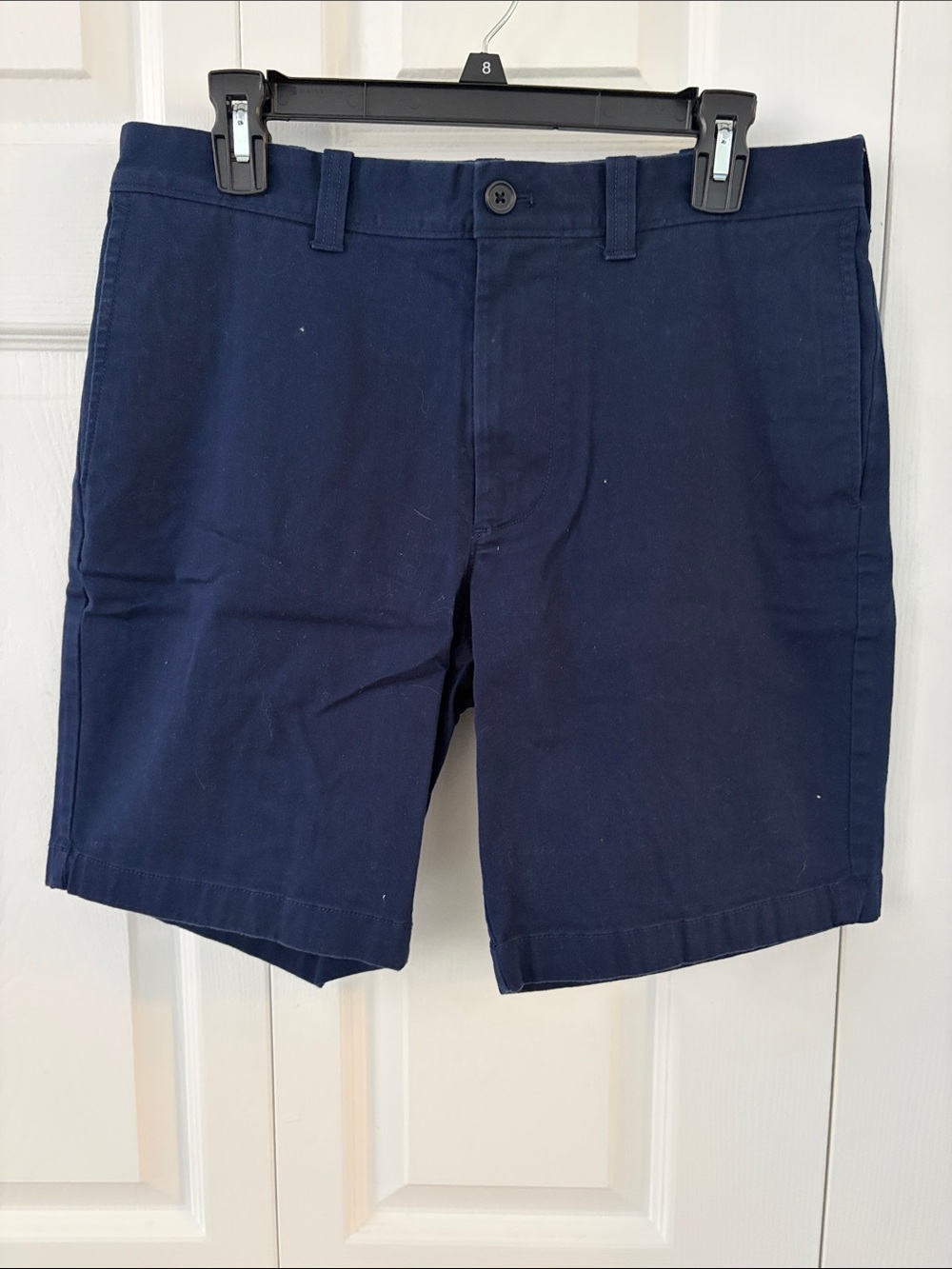 J. Crew Navy Flat-Front Chino Shorts
